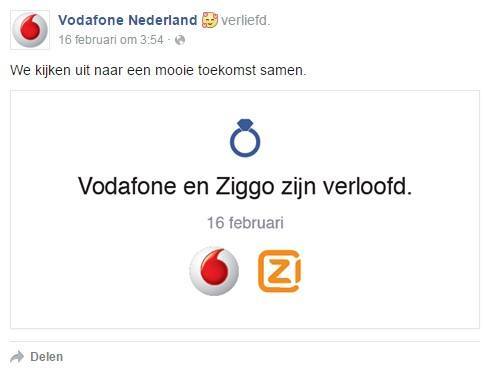 Vodafone en Ziggo gaan samen verder